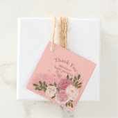 Roos gouden glitter en glam op maat bedankjes labels (In situ)