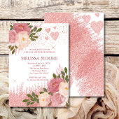 Roos gouden glitter en glam Vrijgezellenfeest Kaart