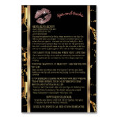 Roos Gouden Glitter en Marmeren Lip Instructies Kaart (Achterkant)