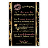 Roos Gouden Glitter en Marmeren Lip Instructies Kaart (Voorkant)