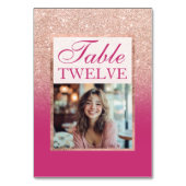 Roos Gouden Glitter en Roze Ombre Sweet 16 Kaart (Voorkant)