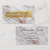 Roos Gouden Glitter en Sparkle Marmer Visitekaartje (Voorkant / Achterkant)