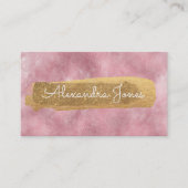 Roos Gouden Glitter en Sparkle Waterverf Visitekaartje (Voorkant)