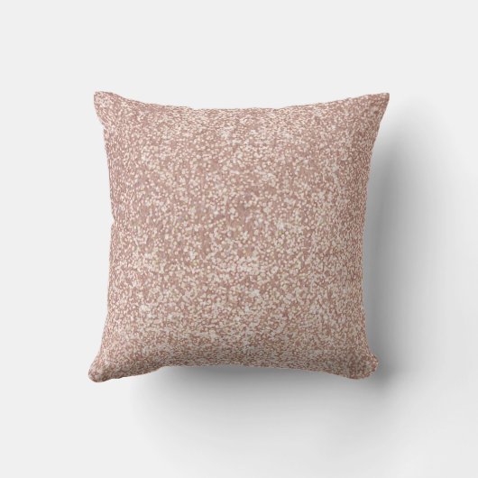 Roos Gouden Glitter en Witte Streep Monogram Kussen (Achterkant)