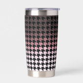 Roos gouden glitter en zwart houndstooth patroon geïsoleerde drinkbeker (Links)