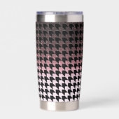 Roos gouden glitter en zwart houndstooth patroon geïsoleerde drinkbeker (Achterkant)