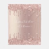 Roos Gouden Glitter Fleece Deken met Aangepaste Te