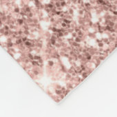 Roos Gouden Glitter Fleece Deken met Aangepaste Te (Hoek)