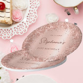 Roos Gouden Glitter Folie 21e Verjaardag Monogram Papieren Bordje