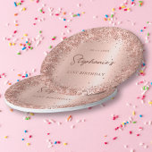 Roos Gouden Glitter Folie 21e Verjaardag Monogram Papieren Bordje