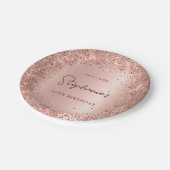 Roos Gouden Glitter Folie 60e Verjaardag Monogram Papieren Bordje (Gekanteld)