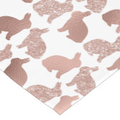 Roos Gouden Glitter Folie Konijn Bunny Paaslente Korte Tafelloper (Hoek)