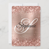 Roos Gouden Glitter Folie Monogram 21ste Verjaarda Kaart (Achterkant)