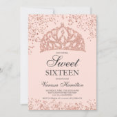 Roos gouden glitter foto blush kroon tiara Sweet 1 Kaart (Voorkant)