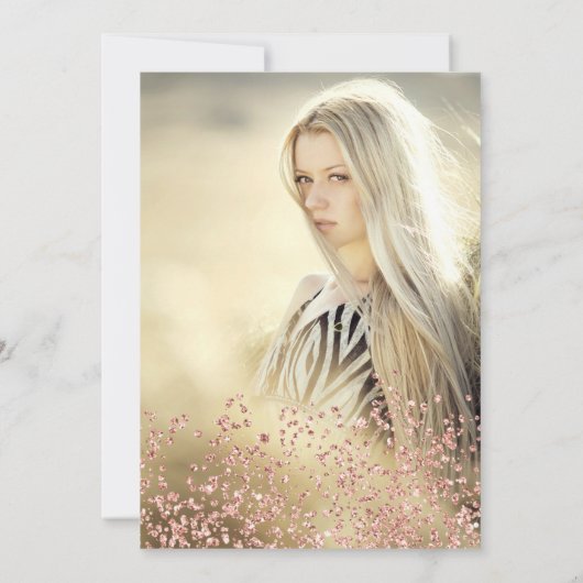 Roos gouden glitter foto blush kroon tiara Sweet 1 Kaart (Achterkant)