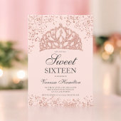 Roos gouden glitter foto blush kroon tiara Sweet 1 Kaart