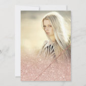 Roos gouden glitter foto blush roze Quinceanera Kaart (Achterkant)