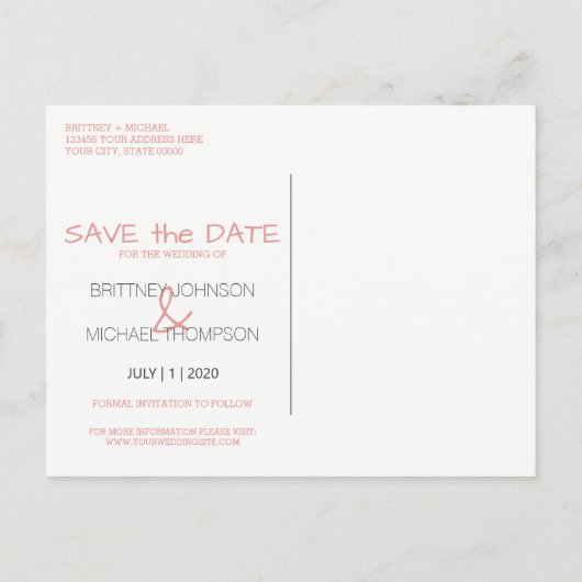 Roos Gouden Glitter Foto Sla de Datum Briefkaart (Achterkant)