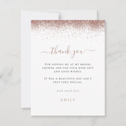 Roos gouden glitter foto Vrijgezellenfeest dank u Kaart (Voorkant)