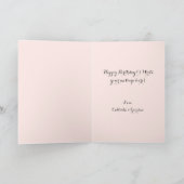 Roos Gouden Glitter Fotocollage Gelukkige Verjaard Kaart (Binnen)