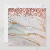 Roos Gouden Glitter Gemarmerde Opal 50ste Verjaard Kaart (Achterkant)