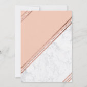 Roos gouden glitter geometrische streep marmer Swe Kaart (Achterkant)