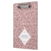 Roos-gouden Glitter & Geometrische Witte Vorm Klembord (Links)