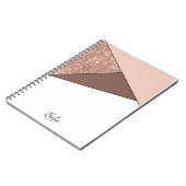 roos gouden glitter gepersonaliseerde luxe elegant notitieboek (Linkerzijde)