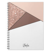 roos gouden glitter gepersonaliseerde luxe elegant notitieboek (Voorkant)