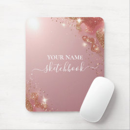 Roos Gouden Glitter Gepersonaliseerde Mousepad – U Muismat