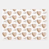 Roos Gouden Glitter Gingerbread Hart Verjaardag Inpakpapier Vel (Voorkant 3)