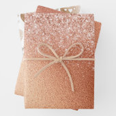 Roos Gouden Glitter Gingerbread Hart Verjaardag Inpakpapier Vel (In situ)