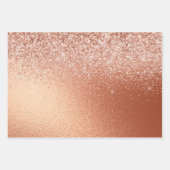 Roos Gouden Glitter Gingerbread Hart Verjaardag Inpakpapier Vel (Voorkant)