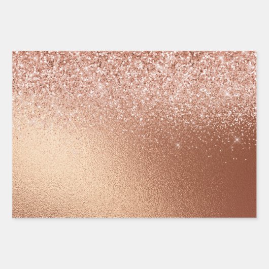 Roos Gouden Glitter Gingerbread Hart Verjaardag Inpakpapier Vel (Voorkant)