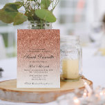 Roos Gouden Glitter Glam Bat Mitzvah Kaart<br><div class="desc">Deze mooie uitnodiging is voorzien van een glitterpatroon en uw aangepaste tekst. Gebruik het sjabloon formulier om uw gegevens toe te voegen.</div>