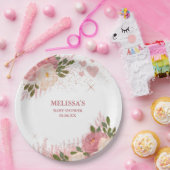 Roos Gouden Glitter Glam Custom Papieren Bordje (Feest)