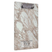 Roos gouden glitter glam marmer modern gepersonali klembord (Rechts)