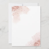 Roos Gouden Glitter Gown Blush Bloemen Quinceanera Kaart (Achterkant)