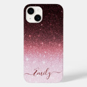 Roos gouden Glitter Gradient Case-Mate iPhone Case (Achterkant)