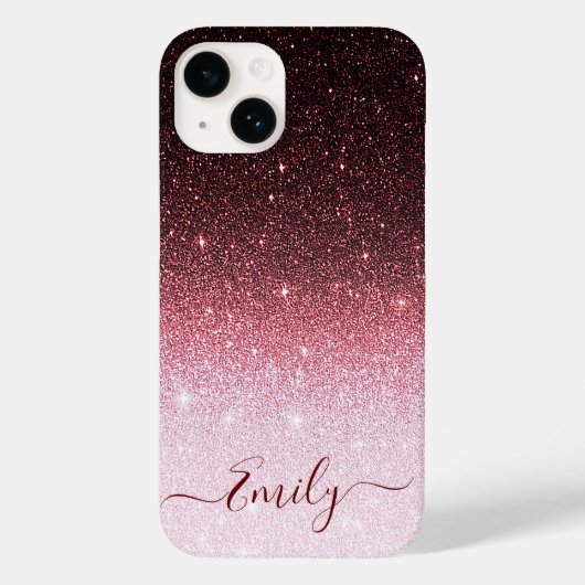 Roos gouden Glitter Gradient Case-Mate iPhone Case (Achterkant)