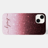 Roos gouden Glitter Gradient Case-Mate iPhone Case (Achterkant (horizontaal))