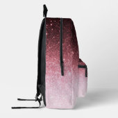 Roos gouden glitter gradiënt gepersonaliseerd bedrukte rugzak (Links)