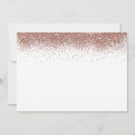 Roos gouden glitter grens bruiloft save the date (Achterkant)