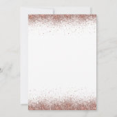 Roos gouden glitter grenzen bruiloft avond kaart (Achterkant)