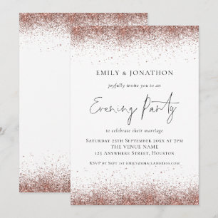 Roos gouden glitter grenzen bruiloft avond kaart