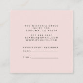 Roos Gouden Glitter Haar Make-up Artiest Afspraak  Vierkante Visitekaartje (Achterkant)