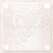 Roos Gouden Glitter Hart Vrede Liefde Joy Quote Glazen Onderzetter (Achterkant)