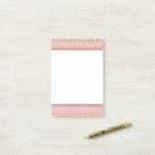 Roos Gouden Glitter Ingelijste Sticky Notes (Op bureau)