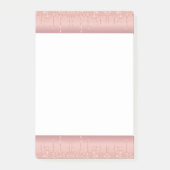 Roos Gouden Glitter Ingelijste Sticky Notes (Voorkant)