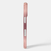 Roos Gouden Glitter iPhone Case met aangepaste tek (Achterkant / Rechts)
